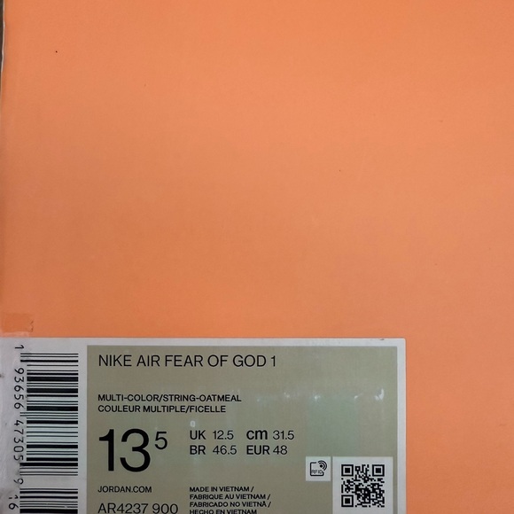 Nike Air Fear of God 1 ‘Oatmeal’ rare size 13.5 - Picture 15 of 16